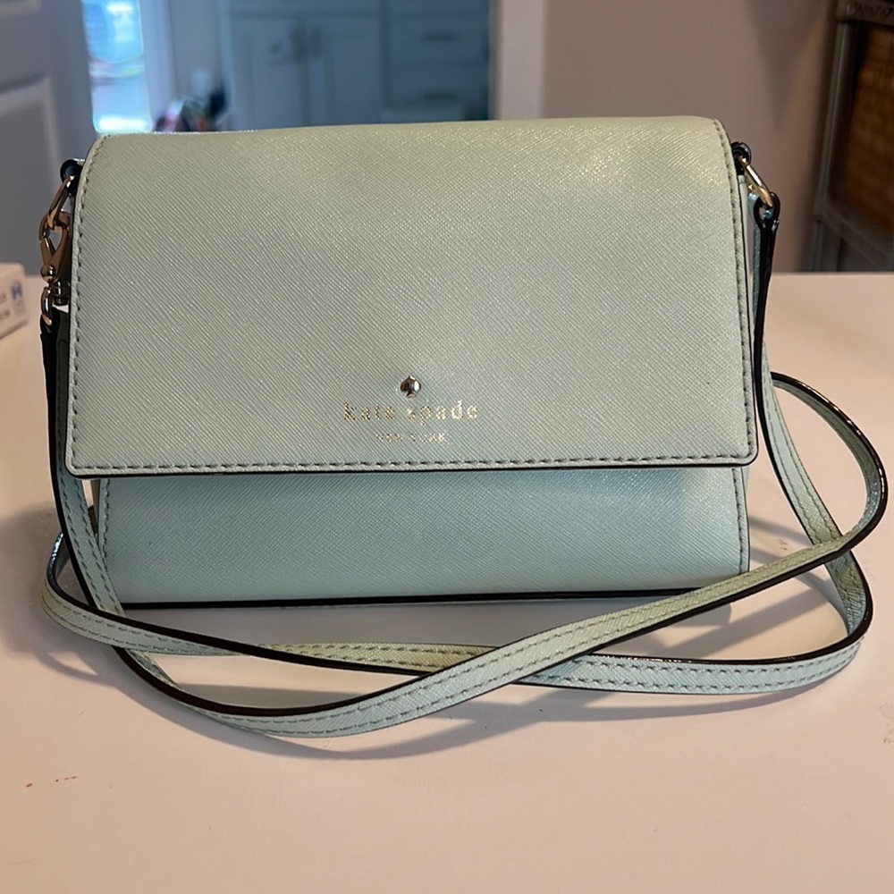 KATE SPADE Mint Green Leather Small-to-Medium Crossbody